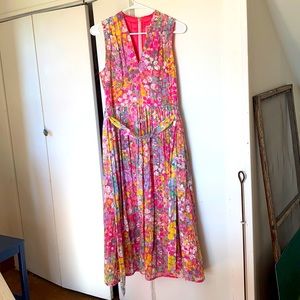 Kate spade pink floral dots burnout dress size 6